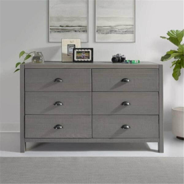 Kd Estanteria 18.5 x 33.13 x 33.63 in. Hampton Six Drawer Dresser, Dritfwood KD2826743